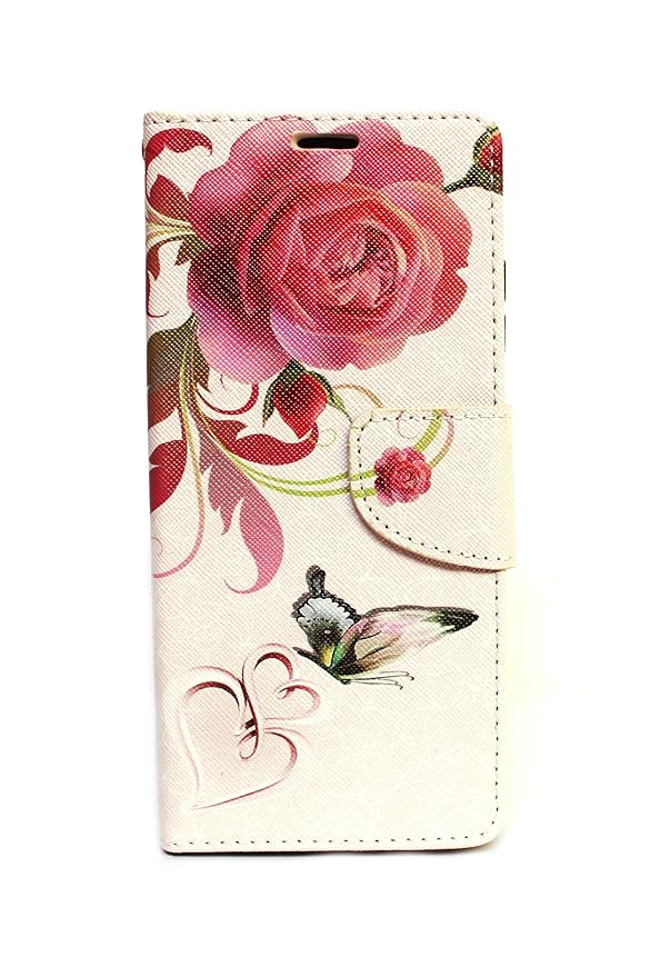 Sharp Icon Fancy Printed Designer Leather Flip Wallet Back Cover Case for Realme 11 Pro 5G - Rose Butterfly